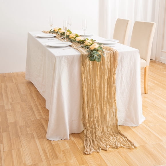 Camino de mesa, mantel plisado, camino de mesa plegable, decoración para mesa de comedor, materiales ecológicos