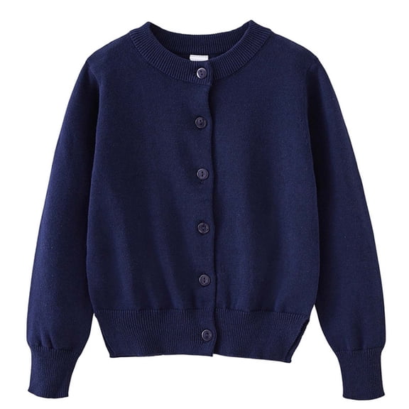Yutgune Children's Cardigan Boys Girls Sweater Crew Neck Button Front Long Sleeve Knit School Uniform Back to School Size 2-14 Years