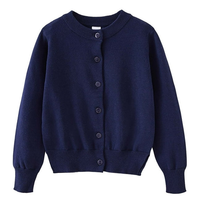 ShomPort Cardigans for Girls Unisex Long Sleeve Button Stretchy Cotton Sweaters Breathable Lightweight Fall Winter Comfy Coats