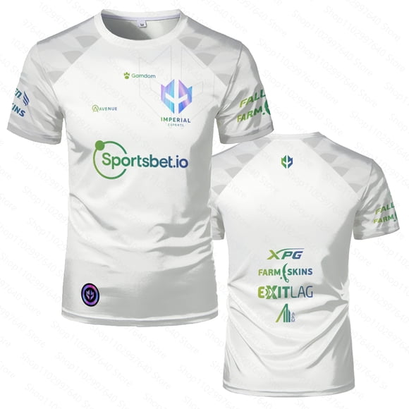 Brazil Csgo Imperial Team Esports Men T-shirts Holographic Pattern 3D Print Short Sleeve Uniform Jersey White/Black 2022 Tees