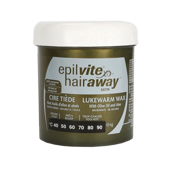 Epil-Vite / Hair-Away Satin Lukewarm Wax Olive and Aloe - 454 g