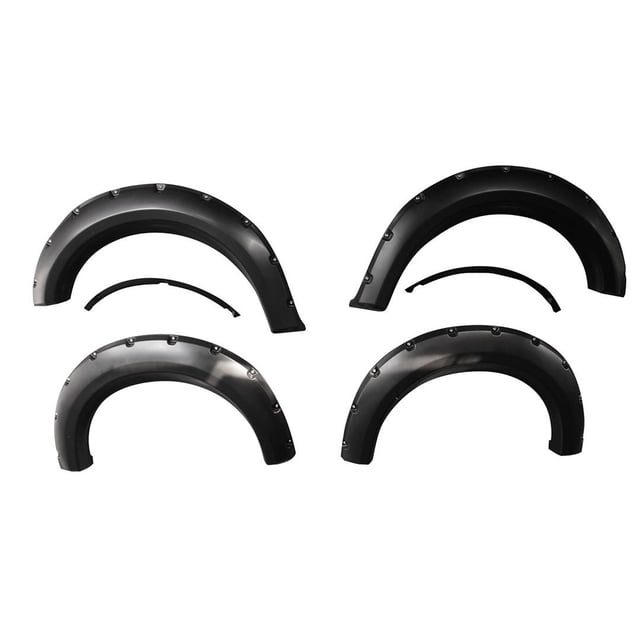 TrailFX Fender Flare TFF3002S TFX Fender Flares; Pocket Style; Extended Tire Coverage; Black Smooth Paintable Finish; Injected Polypropylene