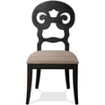 thumbnail image 2 of Riverside Mix-n-match Wood Scroll Back Dining Side Chair in Rubbed Black, 2 of 5