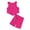 Hot Pink, variant on LUOGENLI Little Girls Outfits Summer Summer Toddlers Girls Summer Fashion Casual Clothes Skirts Solid Color Strip Vest Top Outfits Set Girls 4th of July Outfit Size 7 5-6 Years