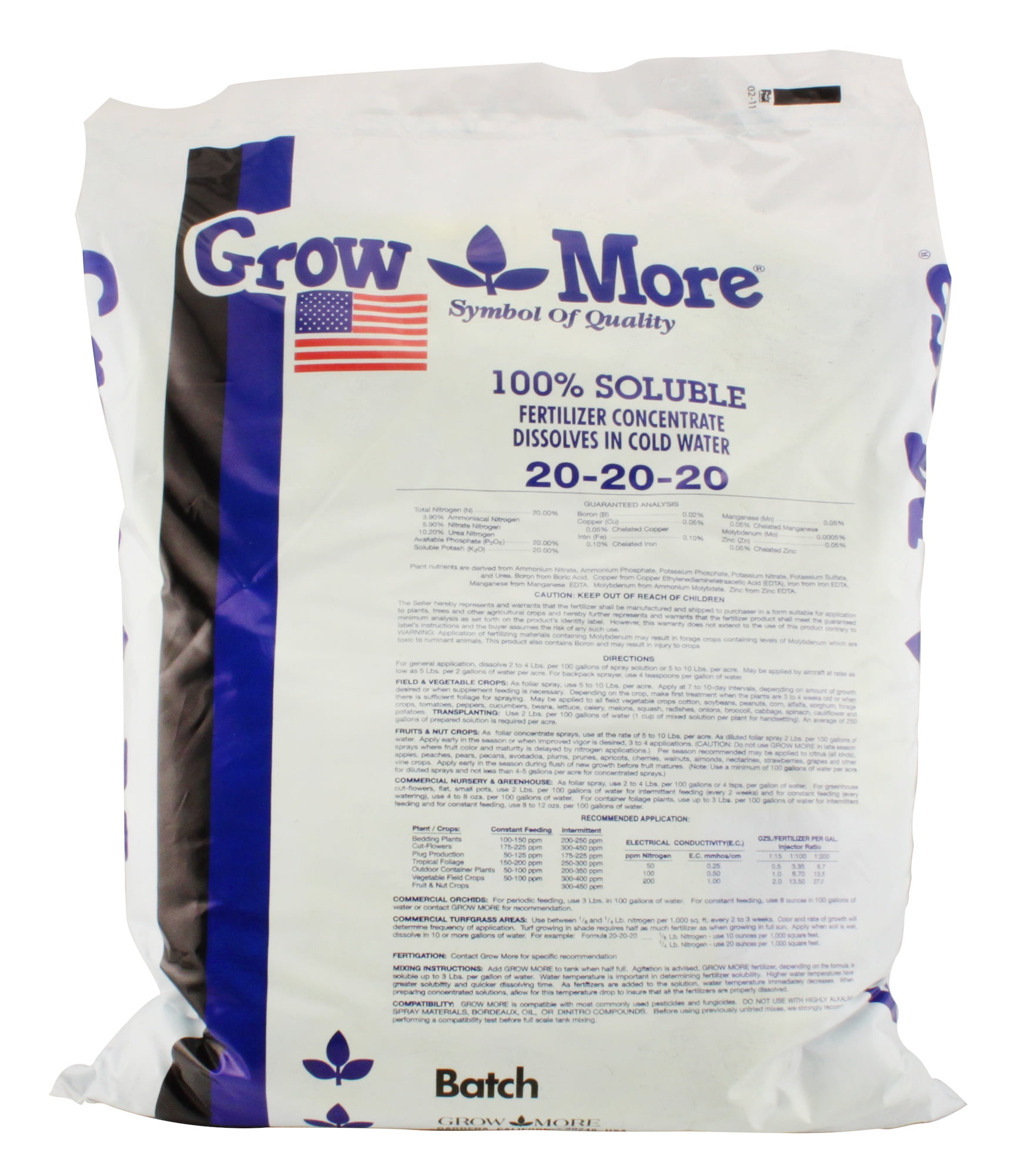 25 Pounds Grow More Cold Water 10-52-10 Soluble Concentrated Plant Fertilizer 