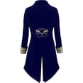 thumbnail image 4 of Mens Medieval Steampunk Blue Velvet Tailcoat Victorian Prince Frock Coat Costume Jacket, 4 of 5