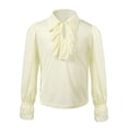 thumbnail image 2 of Ruyang Girls Ruffled Shirts Boys Medieval Retro Shirt Y2K Trendy Blouse Plain Long Sleeve Lapel Performance Top, 2 of 2