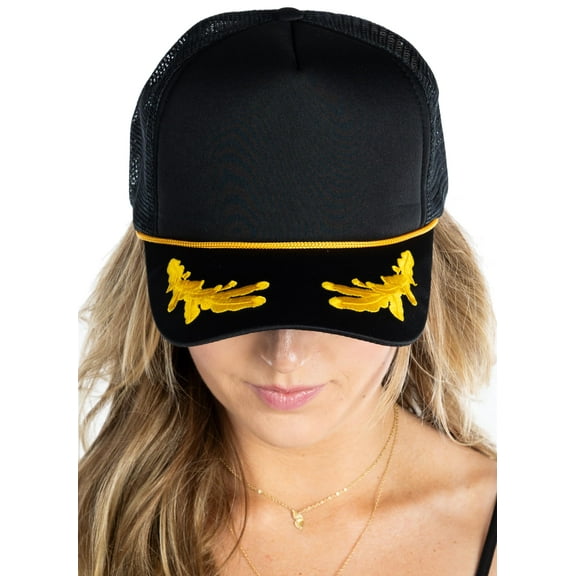 Foam Snapback Trucker Hat - Black/Nautical