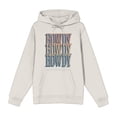 thumbnail image 5 of Western Howdy Repeat Text Adult Sand Long Sleeve Hoodie-Medium, 5 of 7