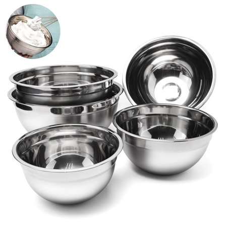 

Meidiya Stainless Steel Mixing Bowls Easy To Clean Non Slip Nesting Whisking Bowls for Space Saving Storage Great for Cooking Baking Prepping