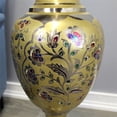 thumbnail image 4 of Natural Geo Decorative Brass 30" Yellow/Gold Floral Floor Vase, 4 of 6