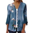 thumbnail image 1 of LOVZFMLL Cardigan pour Femmes Cardigan à Boutons Veste Imprimée Manches 3/4 Col Cardigan Imprimé Veste Cardigan Décontractée Veste Cardigan, 1 of 5