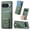 Green, variant on Magnetic Carbon Fiber Case for Google Pixel 9A with Holder Kickstand, Fiber Texture Wallet Phone Case with Card Holder Durable Military Grade Protection Cover for Google Pixel 9A, Khaki