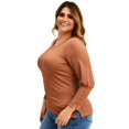 thumbnail image 2 of Blusa acanalada talla extra, modelo 11816 (café) cafe 38, 2 of 5