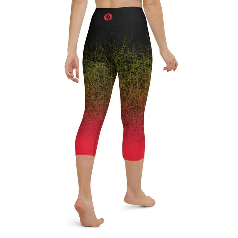 Red Core High Waisted Capri Leggings for Women Butt Lift Yoga Pants for  Women Tummy Control Leggings 