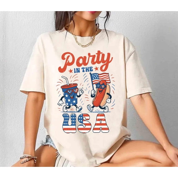 Party in The USA Shirt, Fourth of July Shirt, Retro Usa Patriotic Tee, 4th of July, America Patriotic Shirt, Trendy Usa Celebration Shirt