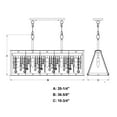 thumbnail image 4 of Tremont 5L Crystal Black Urban Loft Linear Chandelier Island Pendant Light Fixture, 4 of 8