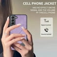 thumbnail image 2 of For Samsung Galaxy S22 Phone Case Card Slots Metal Buttons Convenient Kickstand Synthetic Leather Lightweight Plain Slim  Shockproof Anti-Fingerprint Phone Cover for Women or Men,Purple, 2 of 11