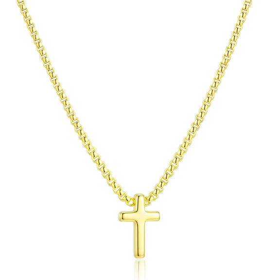 APSVO 18K Gold Plated Cross Necklaces for Women Girls Cross Pendant Chain Catholic Religious Christian Birthday Graduation Jewelry Gifts Teen Her Mom Adults Girlfriend Wife Daughter Kids Age Ideas