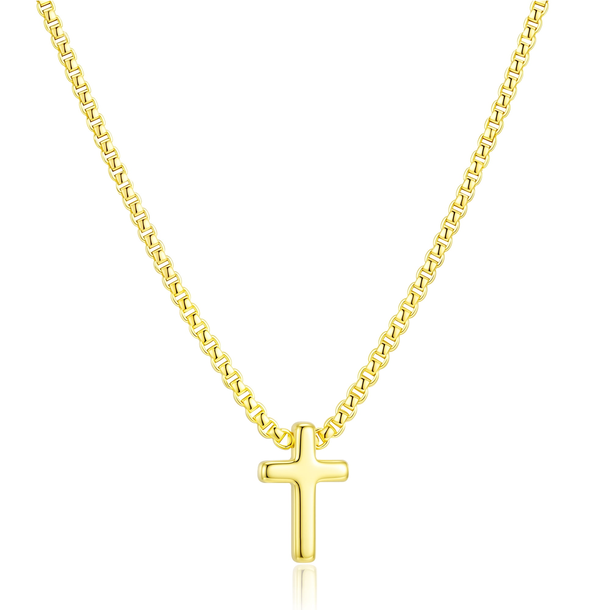 APSVO 18K Gold Plated Cross Necklaces for Women Girls Cross Pendant Chain Catholic Religious Christian Birthday Graduation Jewelry Gifts Teen Her Mom Adults Girlfriend Wife Daughter Kids Age Ideas