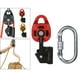 thumbnail image 4 of Bloque de rodillos de cuerda de elevación con rueda giratoria de una sola rueda para ventana de elevación de cable pesado de 25 nudos negro rojo, 4 of 9