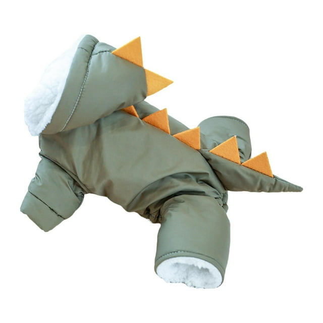 Abrigo de invierno para perros Abrigos para clima frío Chaqueta para perros Disfraz de dinosaurio para perros pequeños y gatos M