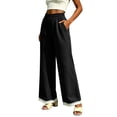 thumbnail image 7 of YuXingFu Womens Linen Pants Women Petite Relaxed Palazzo - Cargo Pocket Summer Black S, 7 of 7
