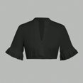 thumbnail image 5 of Sexlip Women's Flared Sleeve Cropped Crop Top Unique Design Lightweight Material Daily Casual Wear Black L, 5 of 6