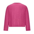 thumbnail image 5 of Girls Sequin Jacket Open Front Cropped Bolero Shrugs for Dance Dresses Sparkly Cardigan Lightweight Dress Coat, 5 of 6