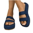 thumbnail image 6 of ATENAR Women Sandals Solid Color Outdoor Sandals for Women Comfortable Womens Shoes Blue 8.5, 6 of 6