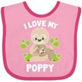 thumbnail image 3 of Inktastic Cute Sloth I Love My Poppy with Green Leaves Boys or Girls Baby Bib, 3 of 4