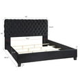 thumbnail image 2 of Roundhill Furniture Apoera Velvet Upholstered Button Tufted Bed, King, Black, 2 of 5