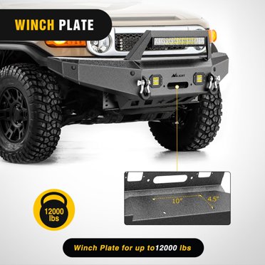 EYOUHZ Front Bumper With Winch Plate & LED Lights For 2007-2014 Toyota FJ Cruiser