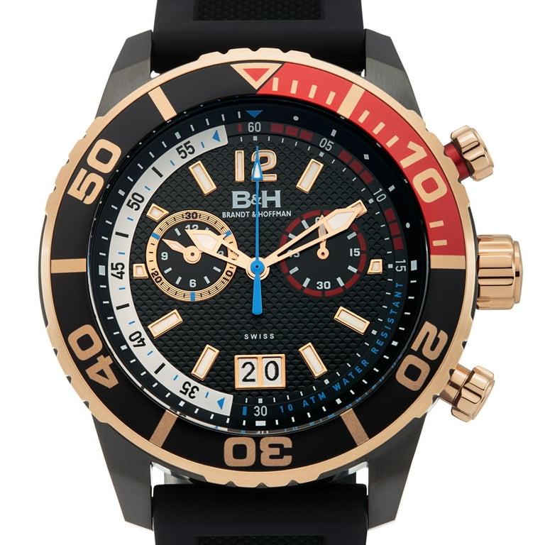 Brandt Hoffman Bayliss men s Swiss Ronda quartz chronograph watch textured dial Superluminova Walmart