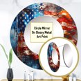 thumbnail image 3 of Designart "USA Flag in Modern Style I" Flags Rund Mirror For Wall Decor - Large Red Round Printed Mirror -Traditional Round Living Room Mirror - 29" x 29", 3 of 6