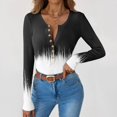 thumbnail image 6 of Long Sleeve Womens Knit Tops Fall Fashion 2025 Tops Camo Printed Henley Shirts Tunic Top Slim Fit, 6 of 7