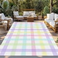 thumbnail image 2 of Green Beige Plaid Outdoor Rug for Patio/Deck/Porch, Non-Slip Large Area Rug 4 x 6 Ft, Buffalo Farmhouse Art Checkered Indoor Outdoor Rugs Washable Area Rugs, Reversible Camping Rug Carpet Runner, 2 of 8