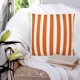 thumbnail image 3 of 18x18 Pillow Covers Set of 2, Burnt Orange Striped Throw Pillow Covers Decorative Couch Cushion Case, Thanksgiving Orange White Stripes Microfiber Square Pillowcases for Bedroom Car Living Room, 3 of 7