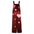 thumbnail image 4 of Fgvctg Valentine's Day Womens Jumpsuits Wide Leg Pant Casual Overall Love Heart Graphic Sleeveless Spaghetti Straps Jumpsuits Rompers Bib Overalls Plus Size Sprimg Pants With Pockets Red M, 4 of 5