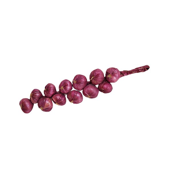 Injueey Guirnalda de verduras artificiales para cocina de Hotel en casa, colgante de pared de salón, planta de resina de simulación, adorno Kits de decoración para fiestas Ajo Morado