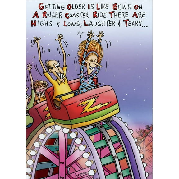 Oatmeal Studios A Roller Coaster Ride Funny / Humorous Birthday Card