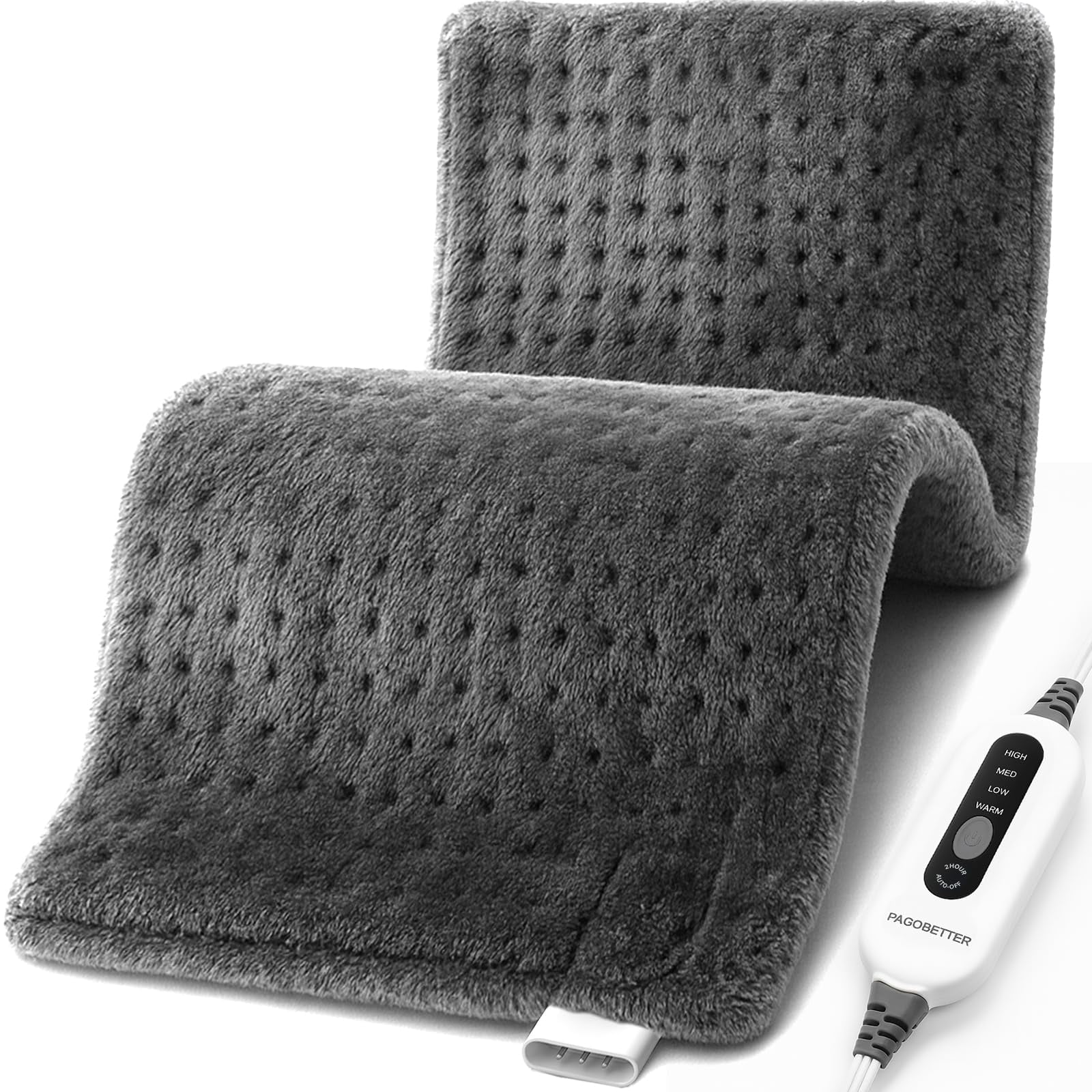 17''x33'' XXXL King Size Heating Pad with 5 Temperature Settings & 2 Auto-Off Countdown Timers, Pain Relief for Back/Neck/Shoulders/Abdomen/Legs