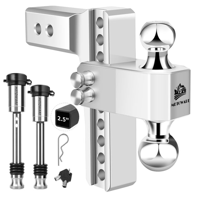Enganche de remolque ajustable METOWARE de aluminio de 2,5" con caída de 8"