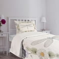 thumbnail image 3 of Ambesonne Retro Quilted Bedspread Set 2 Pcs, Farm Life Theme Dragonfly, Twin Size, Lilac Green, 3 of 5