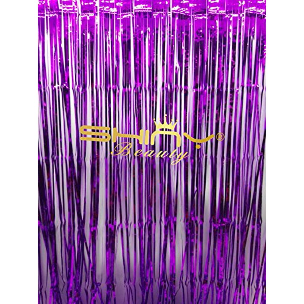 Metallic Foil FringeBackdropsPurple3FTX8FT Tinsel Party/Window/Door Decorative Fringe