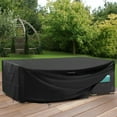 thumbnail image 2 of Patio Furniture Covers 78 x 64 x 31 inch Waterproof 420D Outdoor Patio Table Covers Durable Rectangular Sofa Covers Patio Furniture Set Cover Resistant for Rain Snow Dust Anti-UV Windproof, 2 of 10