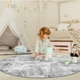 thumbnail image 4 of SIXHOME Modern Abstract Round Rugs for Living Room Washable Rugs 6Ft Circle Soft Neutral Carpet Rug for Bedroom Dining Room Office Aesthetic Home Decor Gray, 4 of 6