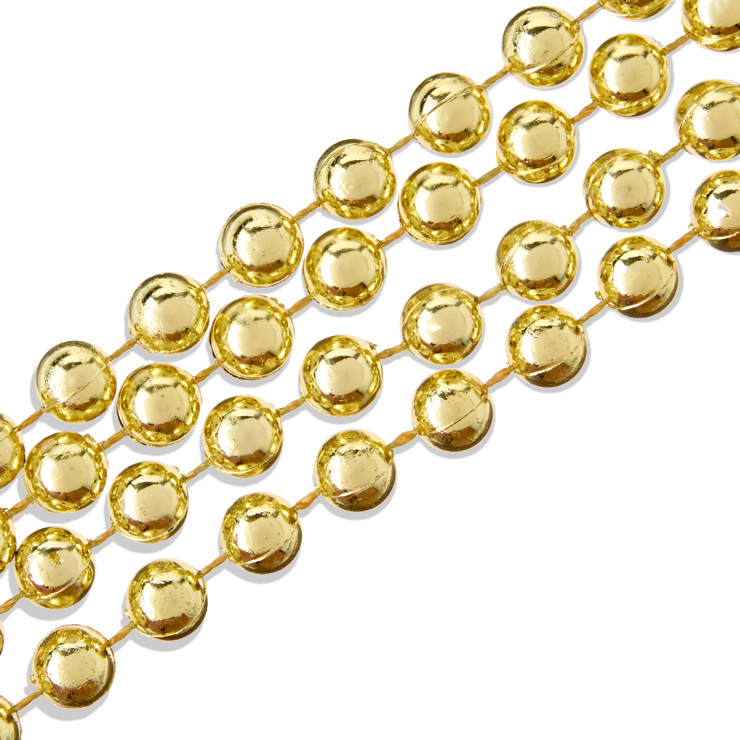 Plastic Metallic Bead Christmas Garland, Gold, 18', by Holiday Time