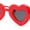 Red, variant on Womens Lolita Thick Bubble Frame Heart Plastic Sunglasses Red - Black