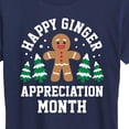 thumbnail image 3 of Instant Message - Happy Ginger Bread Appreciation Month Christmas - Women's Short Sleeve Graphic T-Shirt, 3 of 6